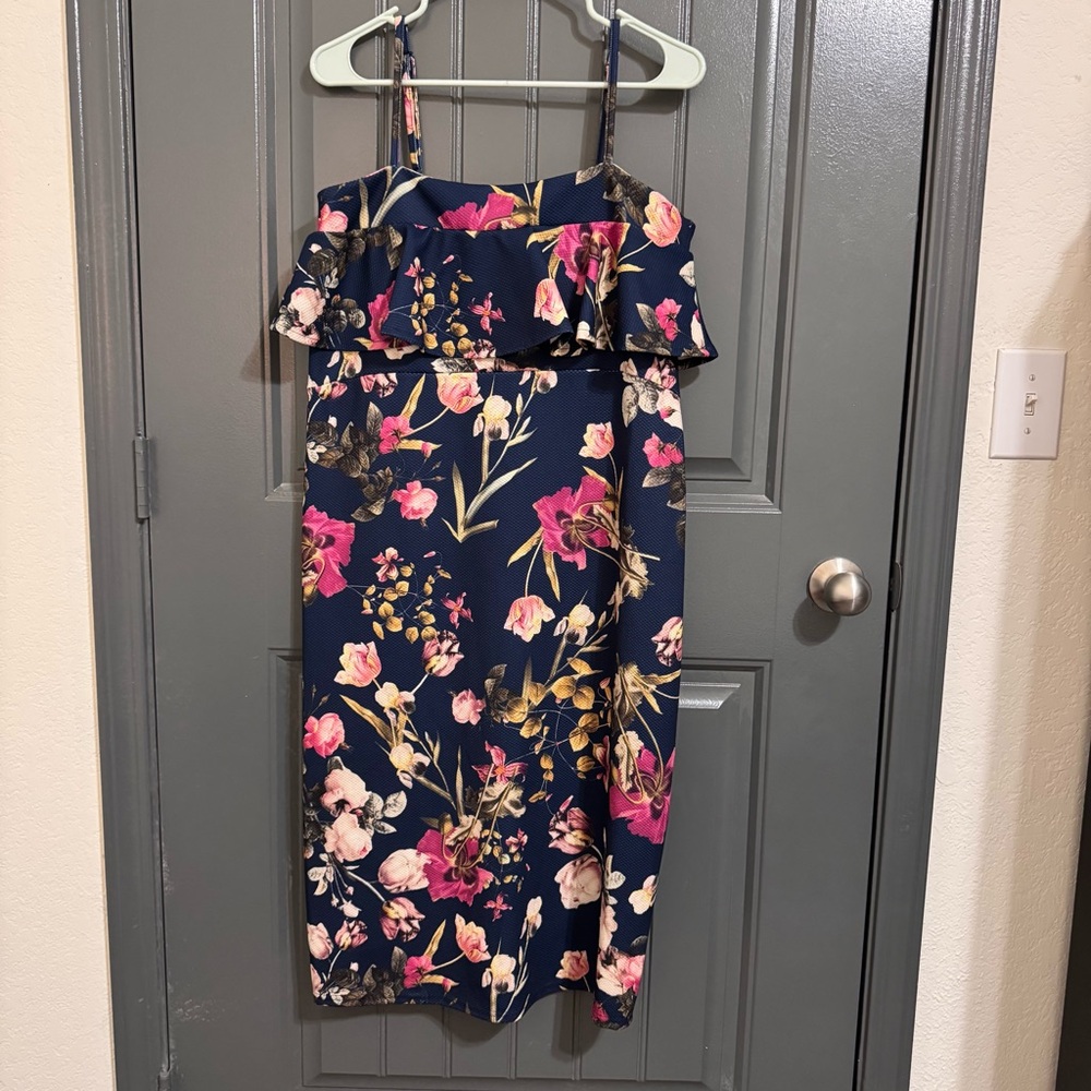 ASOS Maternity Floral Navy Dress
